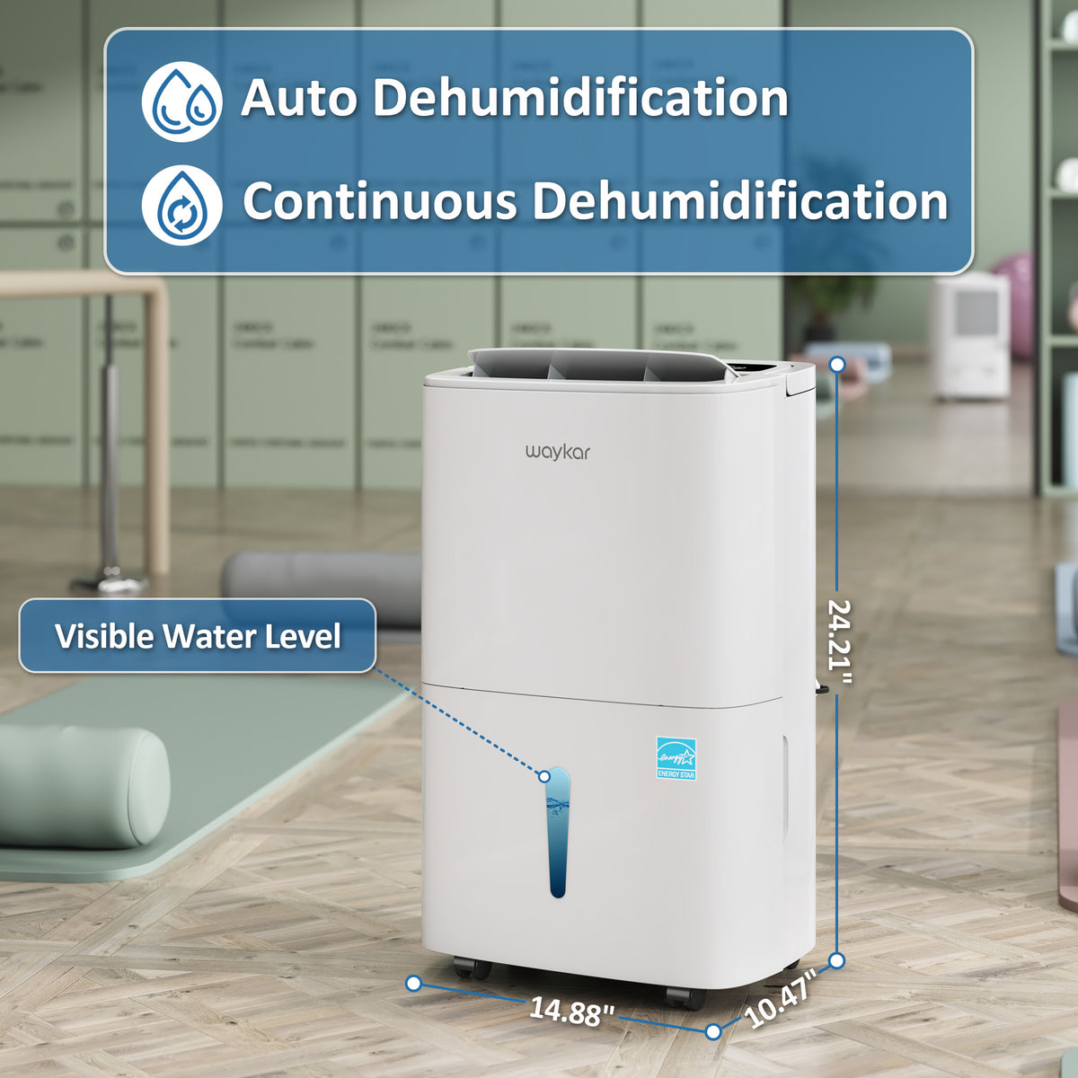 150-Pints Large Area Dehumidifier with Pump and Auto Defrost - Covers Up to 7,000 Sq. Ft, with Drain Hose, Self-Drying