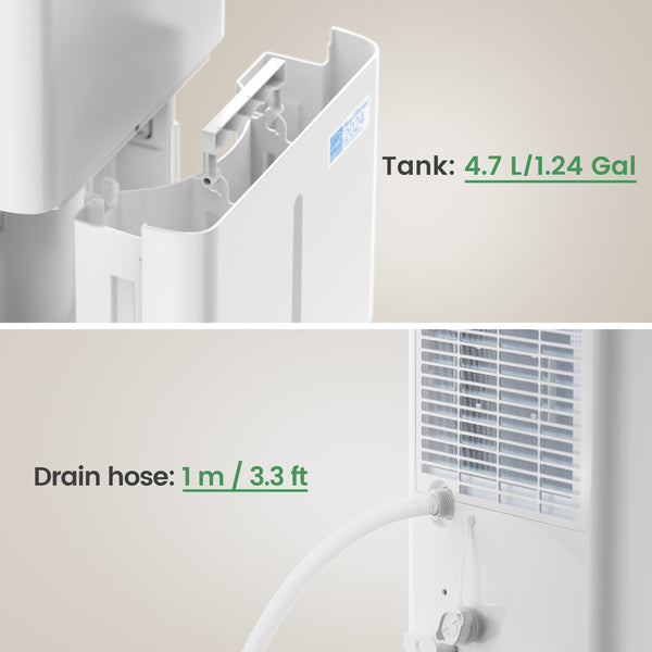 80-Pint Dehumidifier: Energy Star Most Efficient for Home, Basement, and Large Rooms up to 5,000 Sq. Ft. with Drain Hose & Water Tank